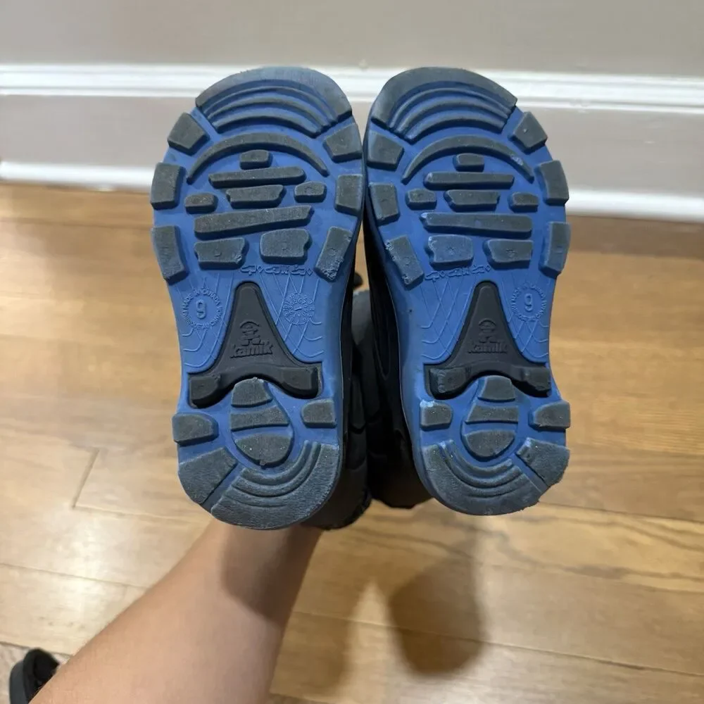 Kamik Snobuster 2 Waterproof Winter Snow Boots Navy Blue Boys Youth Size 9